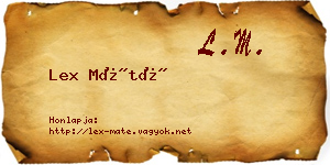 Lex Máté névjegykártya
